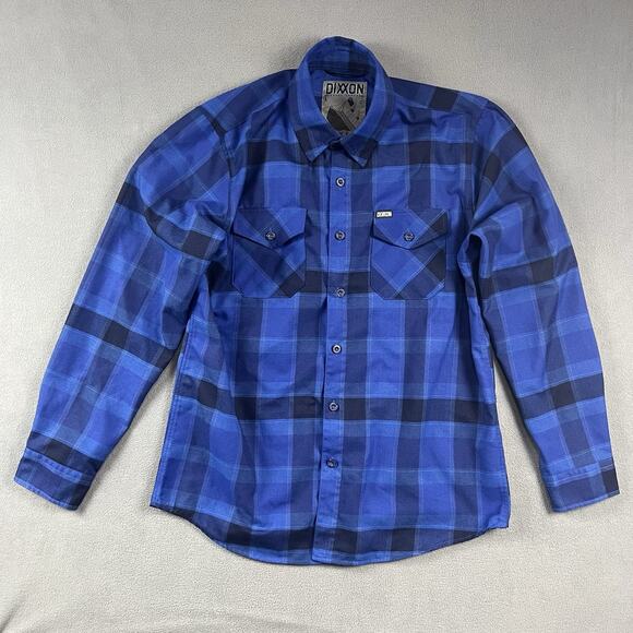 Dixxon Flannel Shirt Mens Large Blue Dawson Button Up Long Sleeve Plaid Casual - Picture 1 of 5
